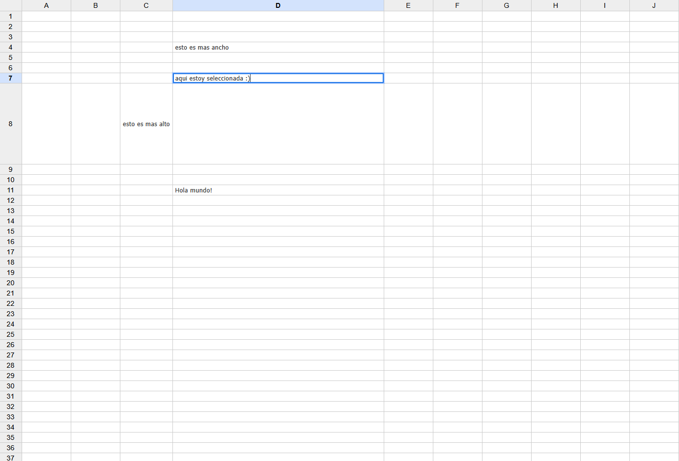 Clon de Google Sheets